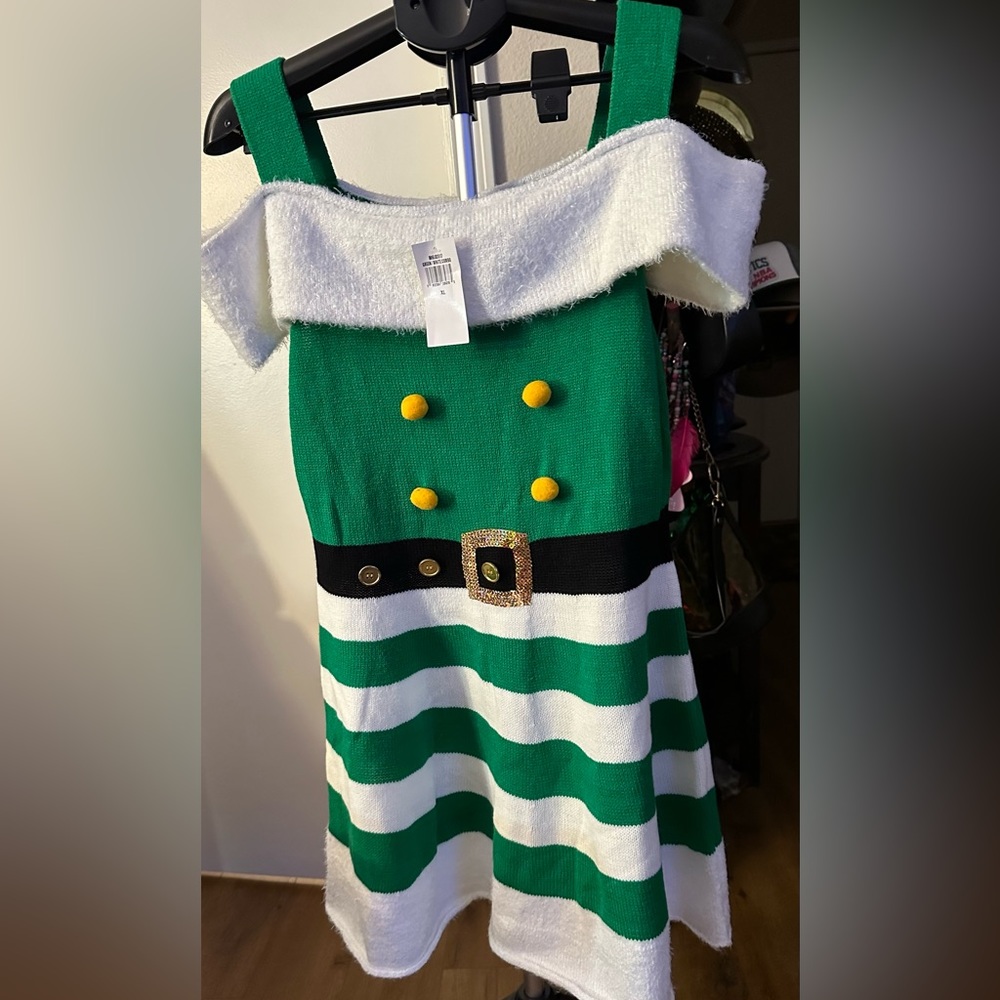 Planet Gold Plus - ELF Sweater Dress Christmas - Womens - XL New with tags